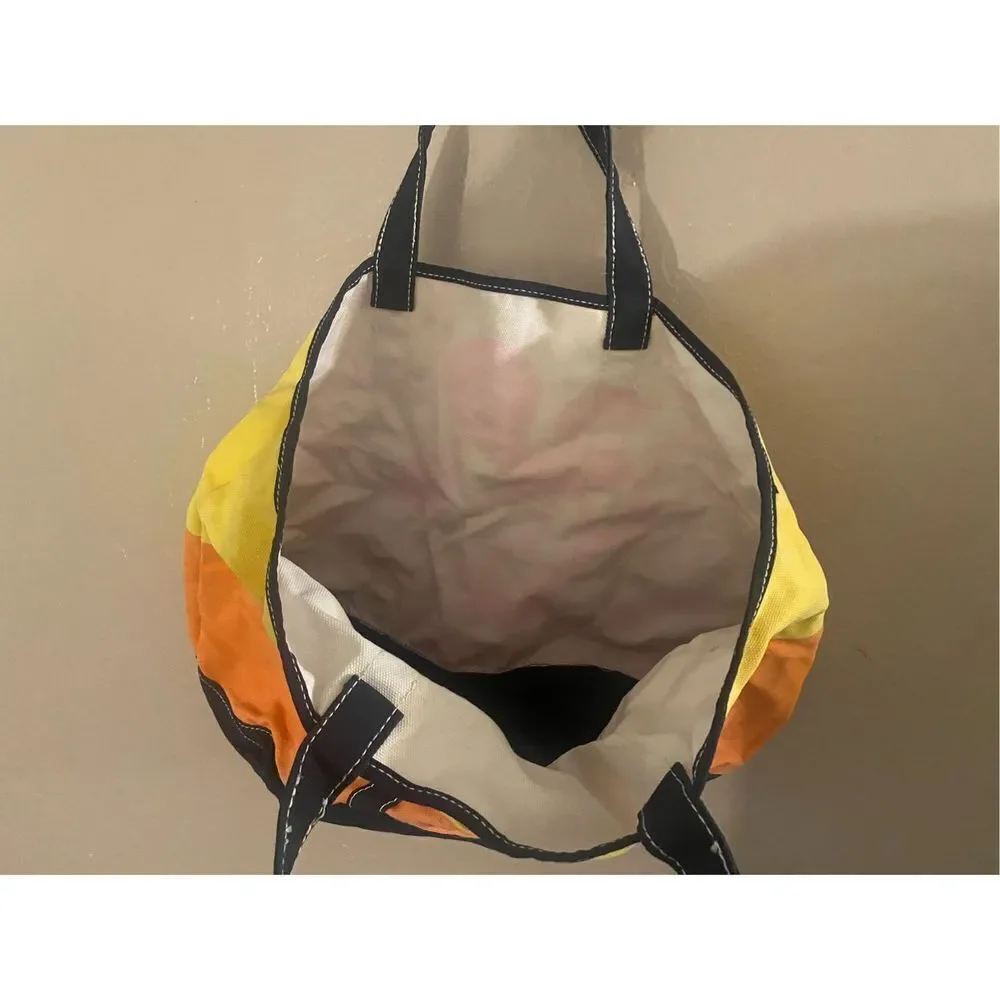 Vintage Disneyland Tote Bag Mickey Mouse Walt Disney World Neon Orange Yellow